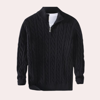 Brody | Men's Quarter-Zip Cable Knit Sweater - Image 6