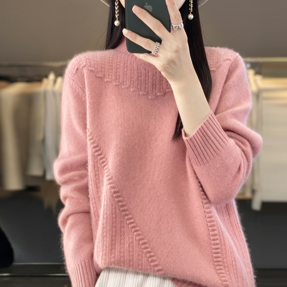 Phyllis | Women's Mock Neck Long Sleeve Sweater - Image 5
