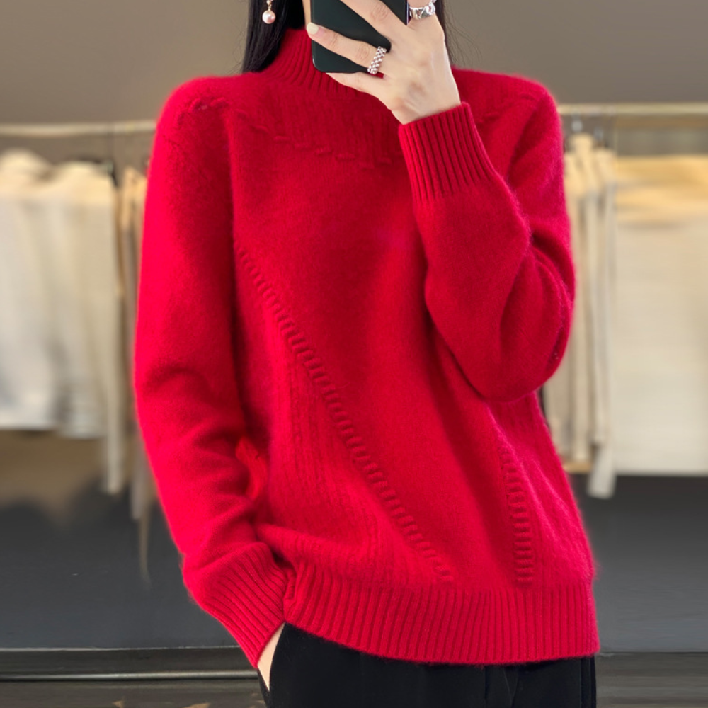 Phyllis | Women's Mock Neck Long Sleeve Sweater - Image 6