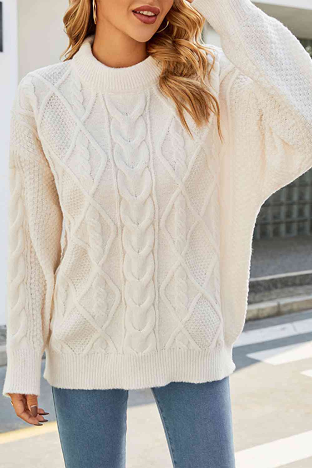 Dorothy | Women's Oversized Cable Knit Sweater - Image 1