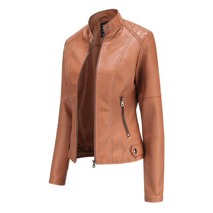 Lillian | Women's Collarless Biker Jacket - Image 4