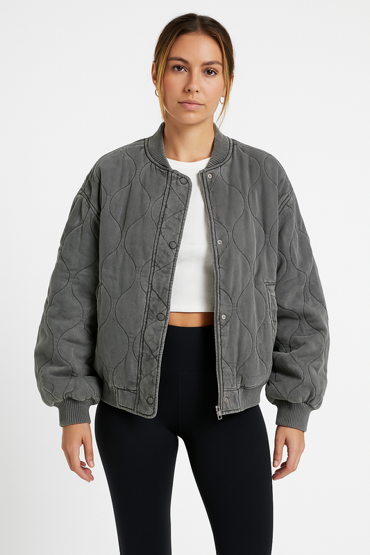 Mackenzie | Women's Quilted Bomber Jacket - Image 1