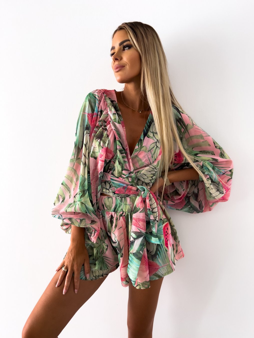 Ivy | Women's Stylish Flowy Two-Piece Shorts and Blouse Summer Set - Image 1
