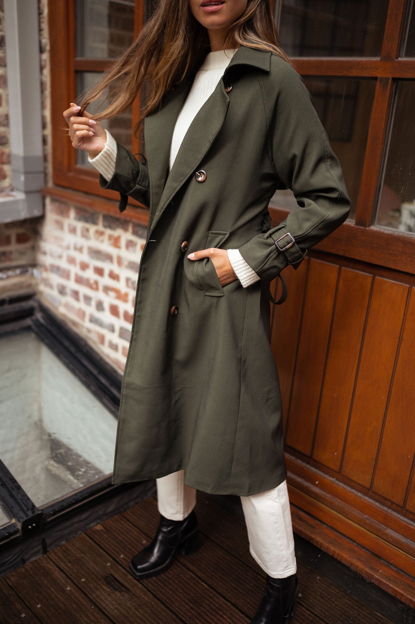 Krista | Women's Double-Breasted Long Coat - Image 14