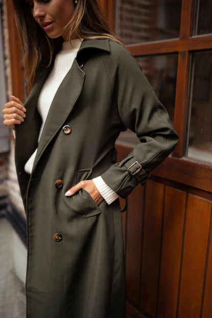 Krista | Women's Double-Breasted Long Coat - Image 9