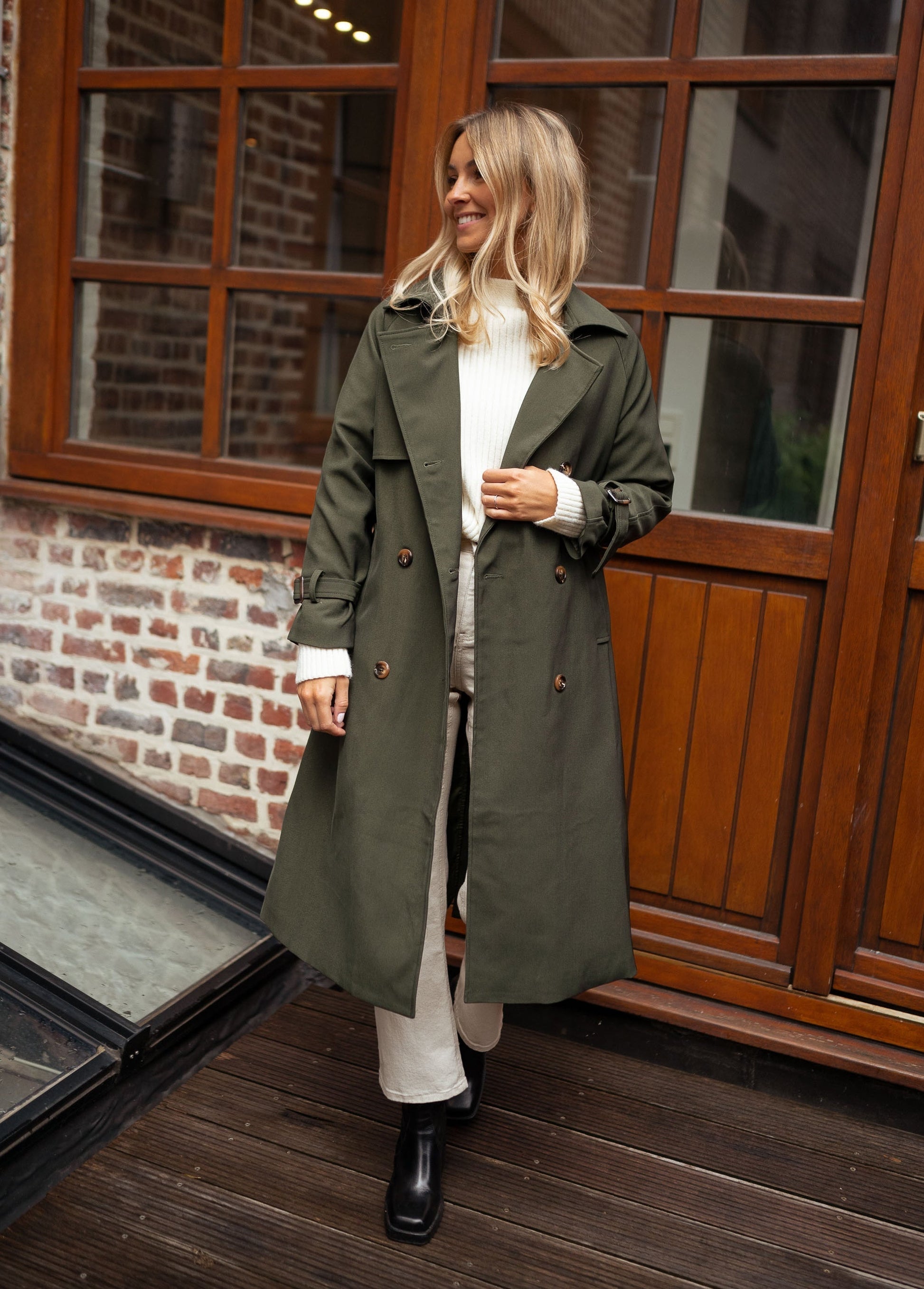 Krista | Women's Double-Breasted Long Coat - Image 3