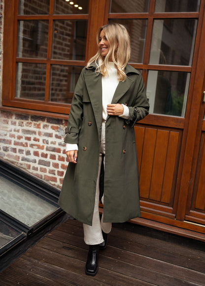 Krista | Women's Double-Breasted Long Coat - Image 3