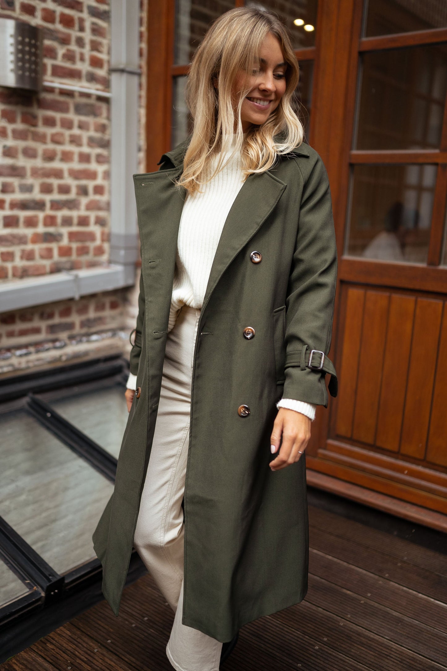 Krista | Women's Double-Breasted Long Coat - Image 1