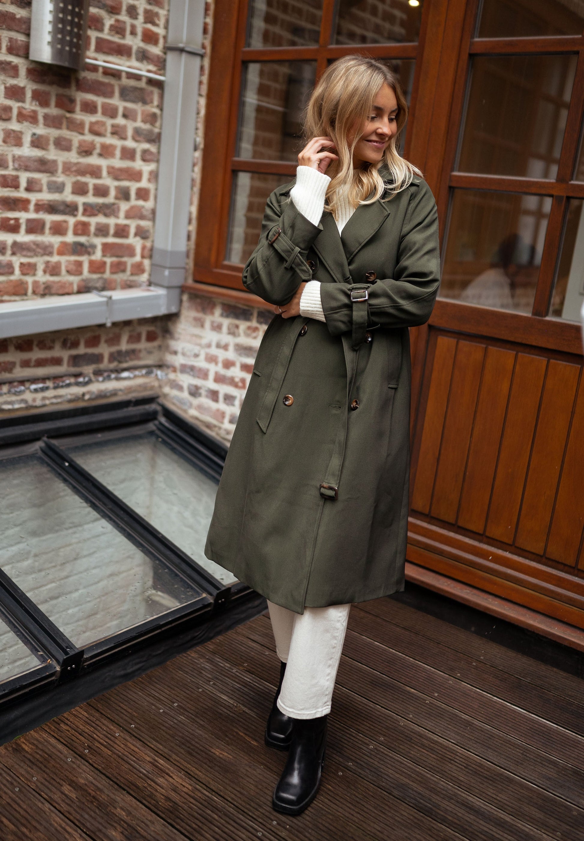 Krista | Women's Double-Breasted Long Coat - Image 11