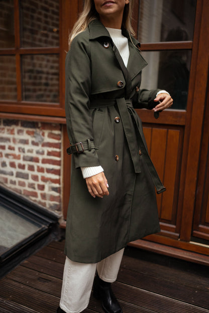 Krista | Women's Double-Breasted Long Coat - Image 2