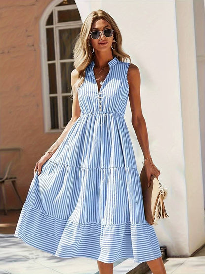 Mary | Stylish Striped Sleeveless Dress for Summer - Image 1