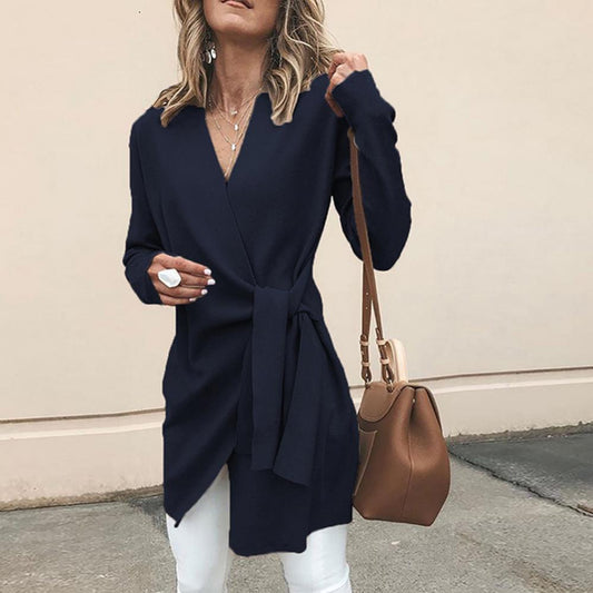 Diana | Women's Wrap Tie Waist Sweater - Image 2