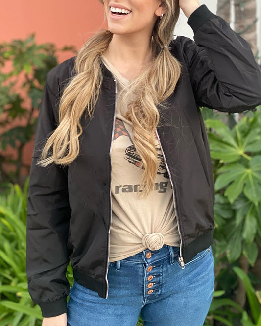 Rose | Women's Lightweight Zip-Front Bomber Jacket - Image 1