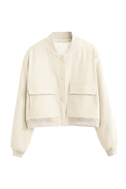 Donna | Women's Cropped Button-Down Bomber Jacket - Image 1