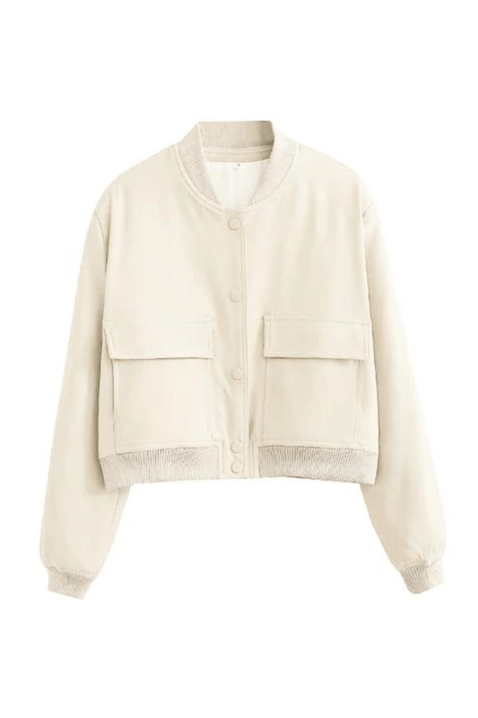 Donna | Women's Cropped Button-Down Bomber Jacket - Image 1
