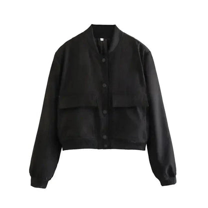 Donna | Women's Cropped Button-Down Bomber Jacket - Image 6