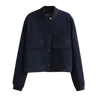 Donna | Women's Cropped Button-Down Bomber Jacket - Image 7
