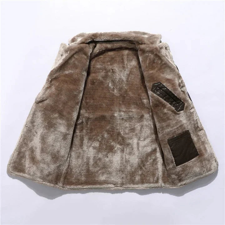 Casey | Men's Faux Fur Collar Trench Coat - Image 3