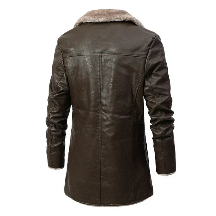 Casey | Men's Faux Fur Collar Trench Coat - Image 4