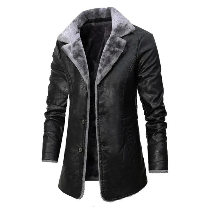 Casey | Men's Faux Fur Collar Trench Coat - Image 2