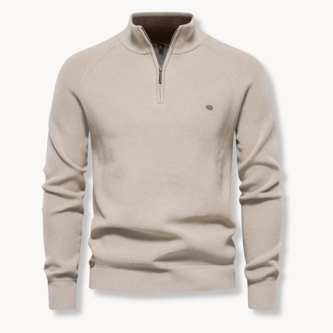 Ronnie | Men's Half-Zip Ribbed Knit Sweater - Image 3