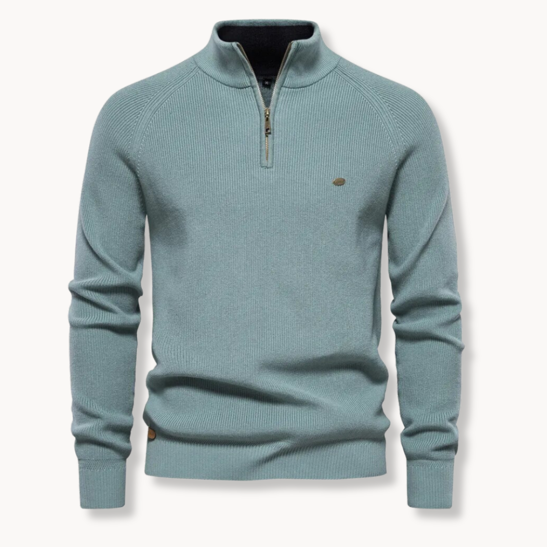 Ronnie | Men's Half-Zip Ribbed Knit Sweater - Image 4