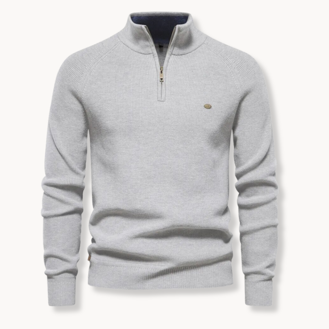 Ronnie | Men's Half-Zip Ribbed Knit Sweater - Image 5