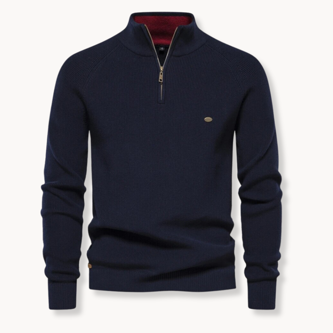 Ronnie | Men's Half-Zip Ribbed Knit Sweater - Image 1
