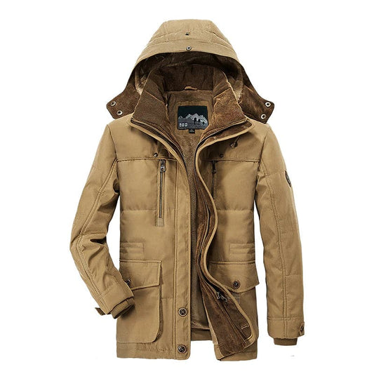 James | Men's Hooded Mid-Length Parka Jacket - Image 1