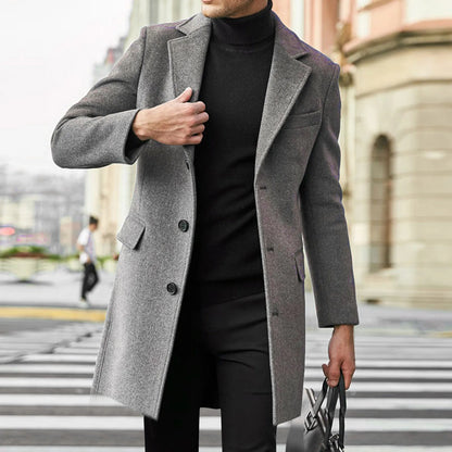 Keith | Men's Long Coat Single-Breasted Overcoat - Image 1