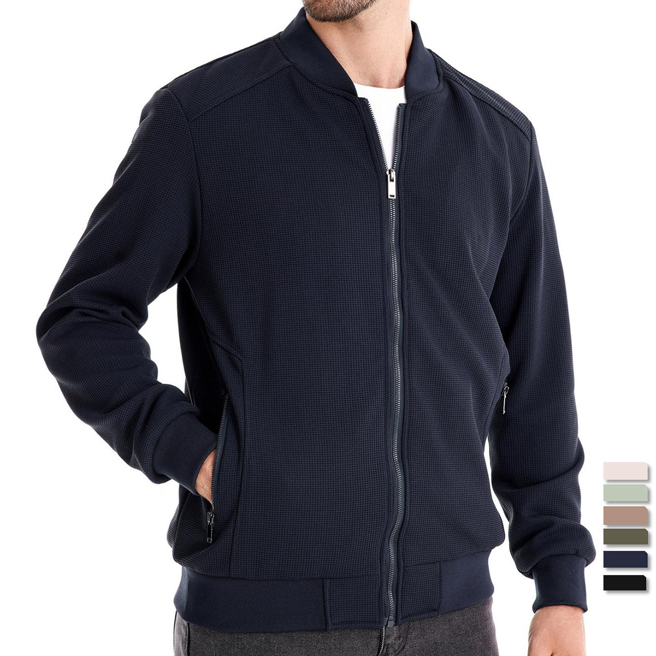 Brad | Men's Zip-Up Bomber Jacket - Image 5