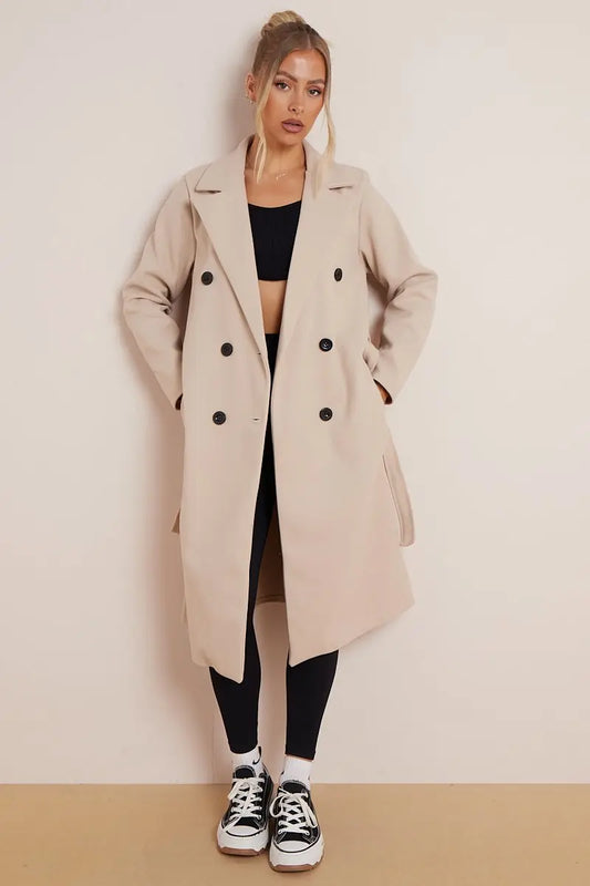 Stella | Women's Double Breasted Belted Coat - Image 1