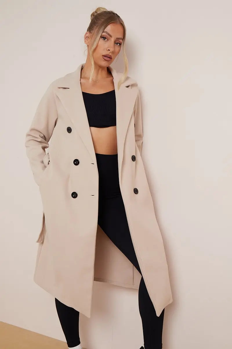 Stella | Women's Double Breasted Belted Coat - Image 4