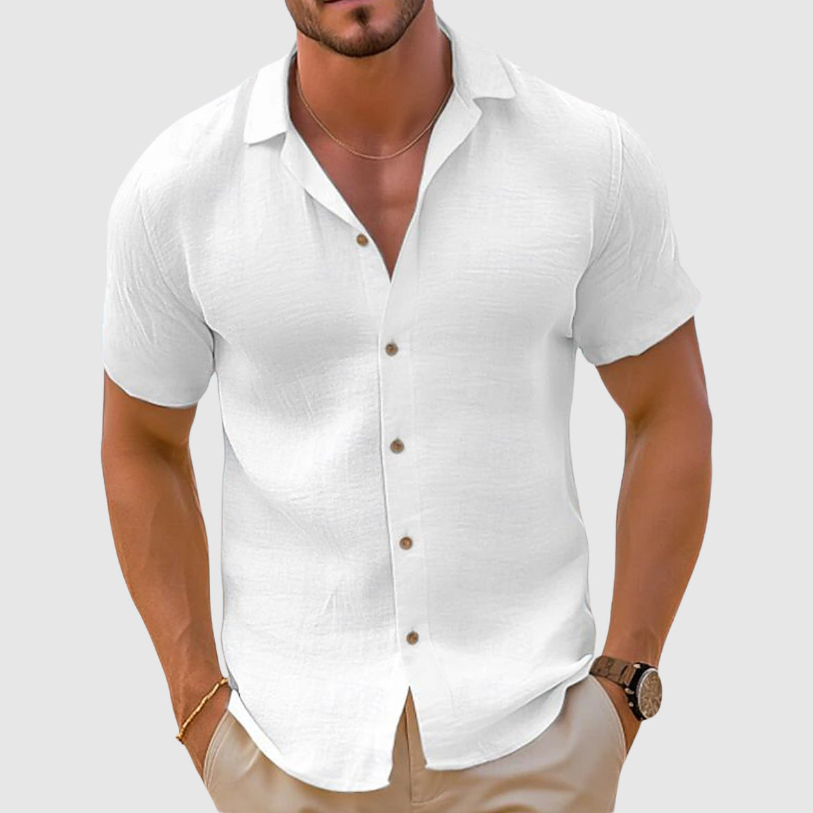 Lorenzo vitali island linen shirt | Premium Casual Top - Image 3