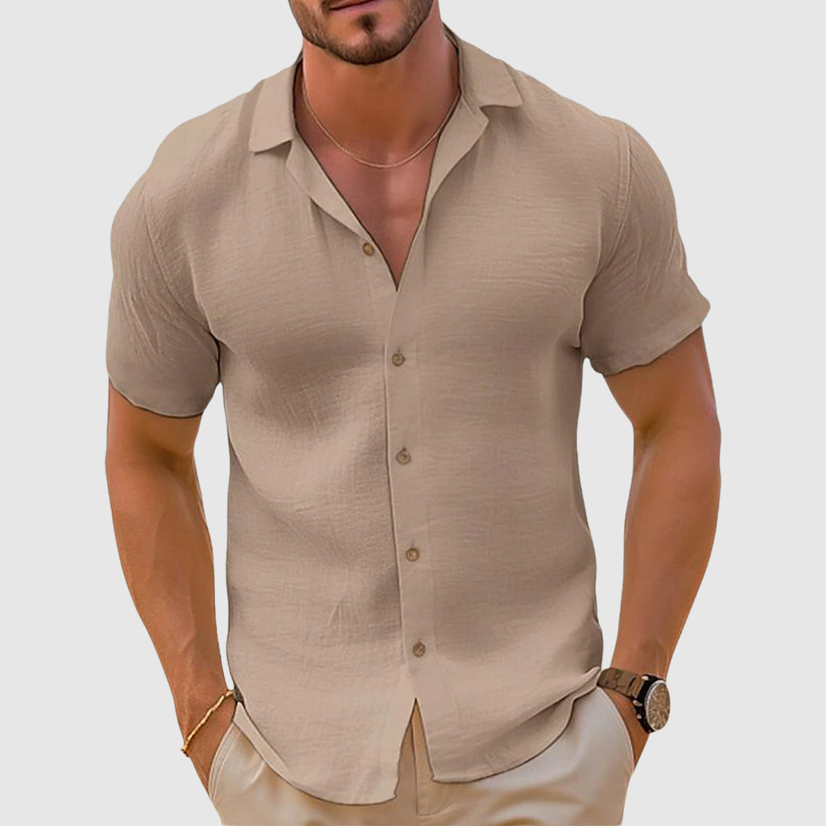 Lorenzo vitali island linen shirt | Premium Casual Top - Image 1