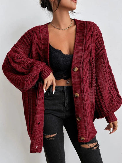 Jean | Women's Oversized Cable Knit Cardigan - Image 7