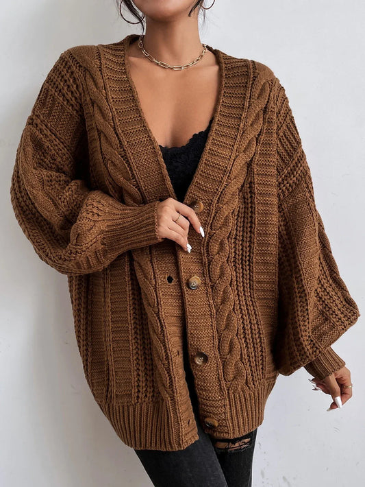 Jean | Women's Oversized Cable Knit Cardigan - Image 1