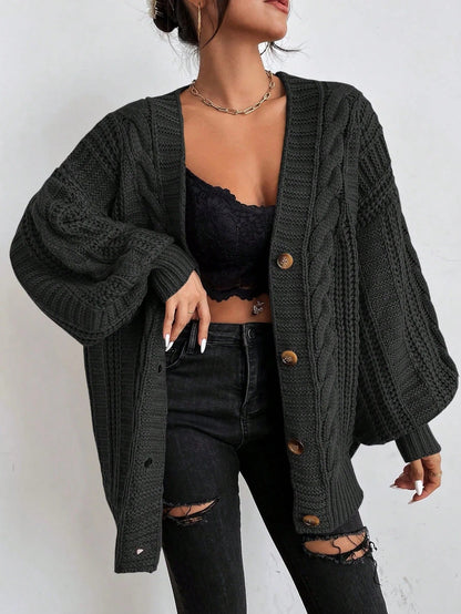 Jean | Women's Oversized Cable Knit Cardigan - Image 10