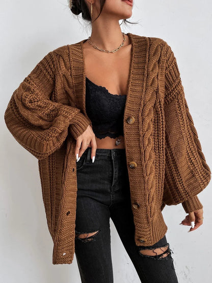 Jean | Women's Oversized Cable Knit Cardigan - Image 2
