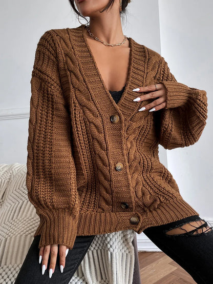 Jean | Women's Oversized Cable Knit Cardigan - Image 4