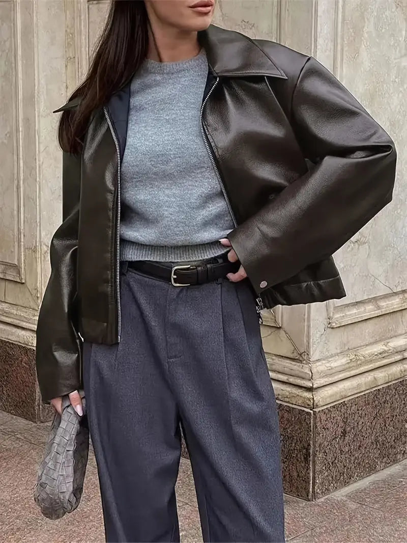 Karen | Women's Relaxed Fit Zip-Up Bomber Jacket - Image 16