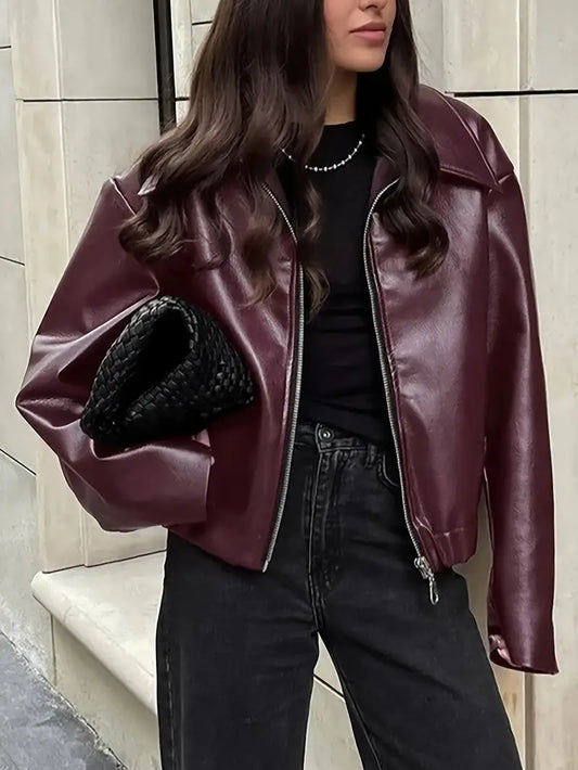 Karen | Women's Relaxed Fit Zip-Up Bomber Jacket - Image 1