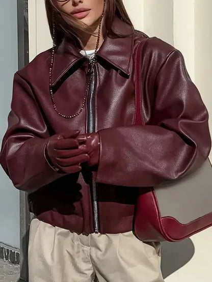 Karen | Women's Relaxed Fit Zip-Up Bomber Jacket - Image 2