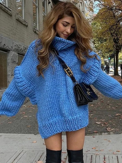 Rochelle | Women's Oversized Chunky Knit Sweater Dress - Image 8