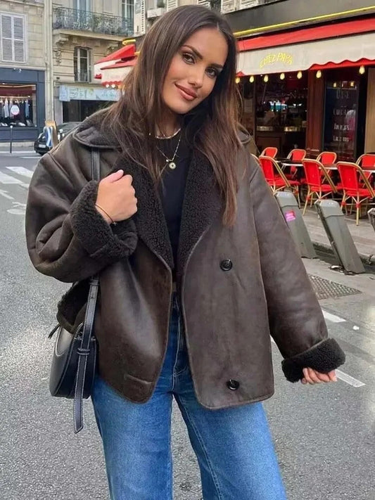 Nancy | Women's Oversized Sherpa Short Jacket - Image 1