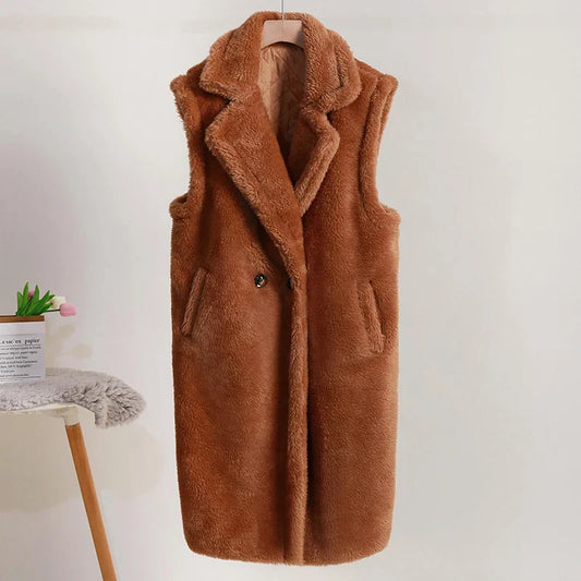 Lola | Women's Sleeveless Long Coat Vest - Image 1