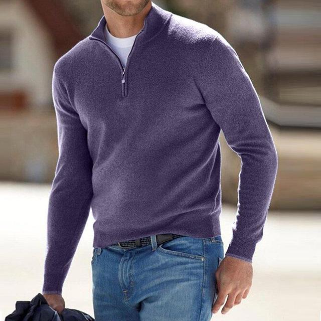 Barry | Men's Quarter Zip Sweater - Image 7