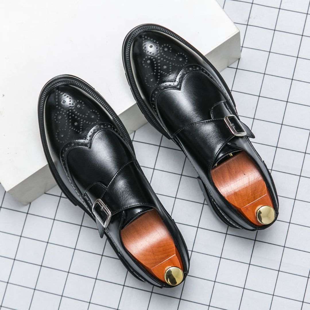 Joseph | Men's Monk Strap Wingtip Dress Shoes - Image 1