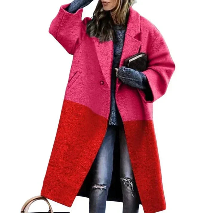 Hannah | Stylish Long Plaid Coat - Image 2