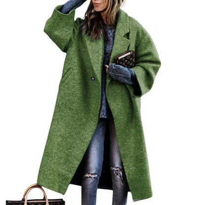 Hannah | Stylish Long Plaid Coat - Image 3